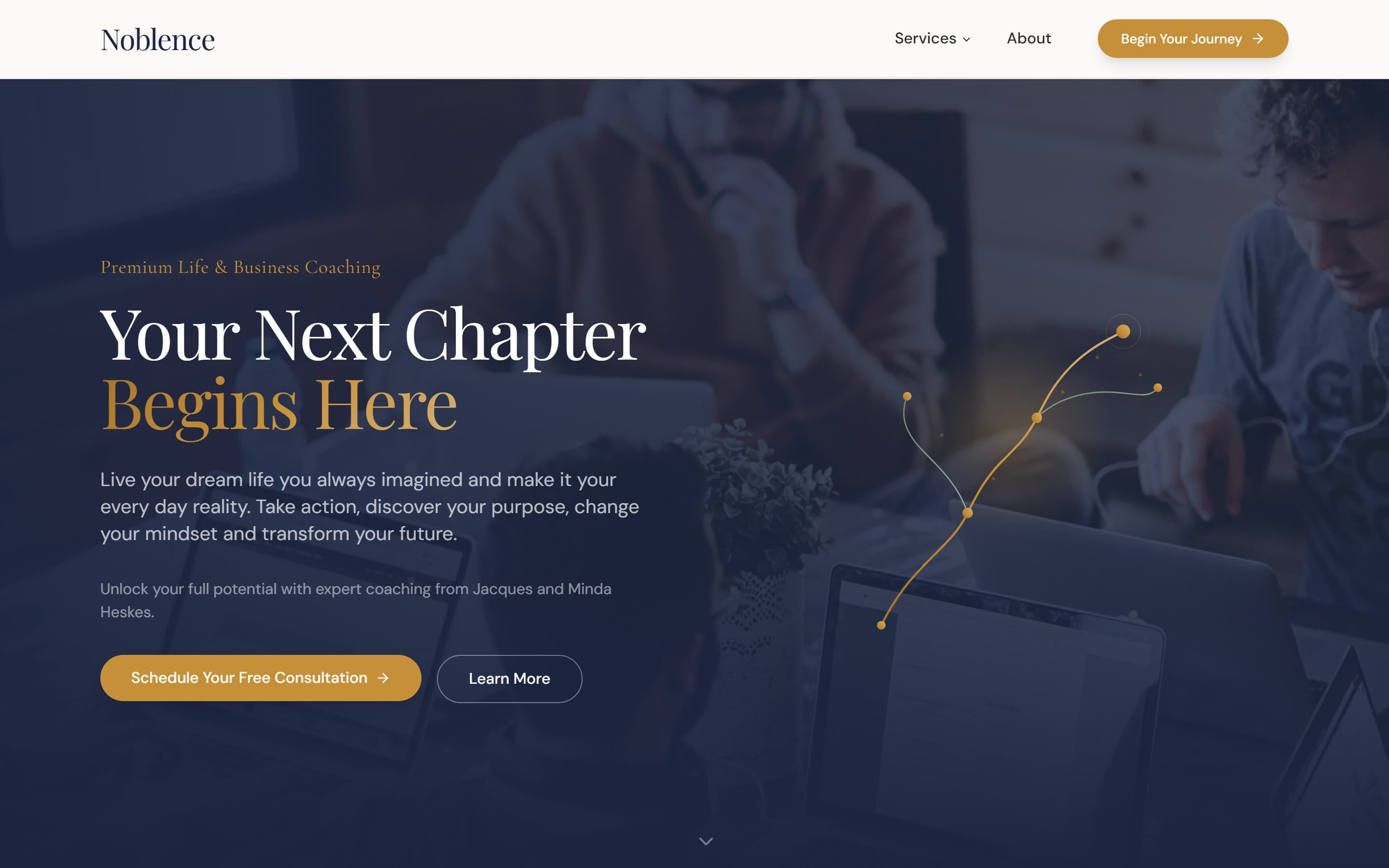 Noblence home page, shipped by RankSmith